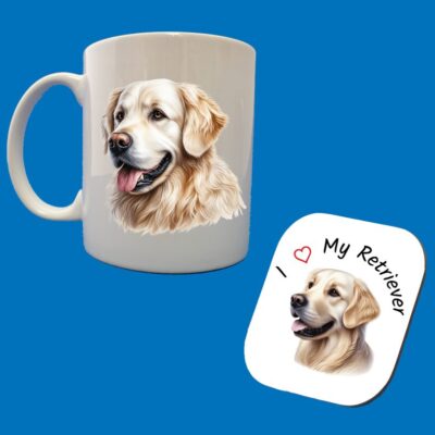 Photo Mugs and Coasters featuring Golden Retriever