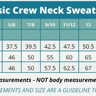Banner Sweatshirt Size Guide